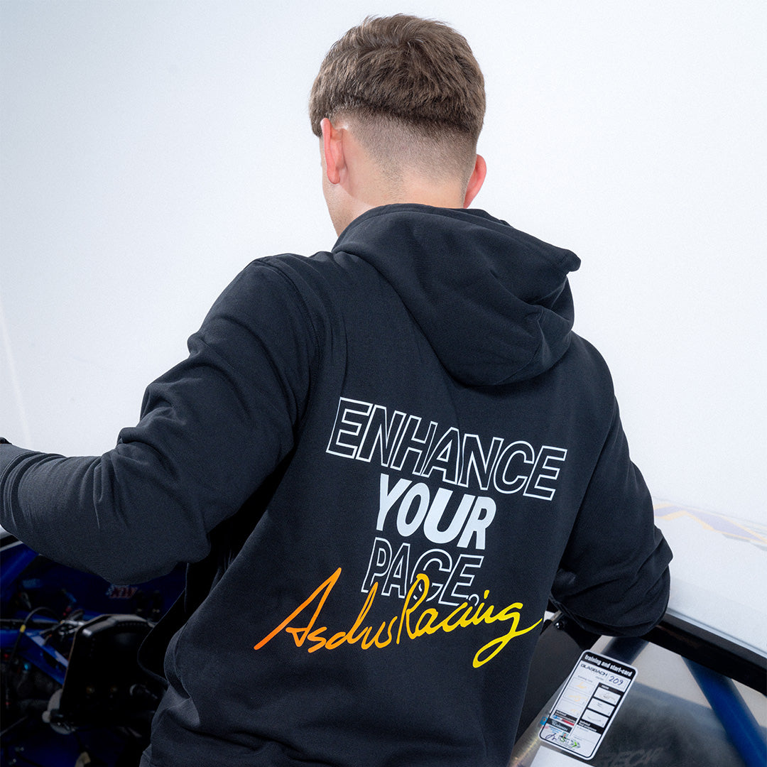 Ascher Racing Heat sim racing hoodie — branded premium pullover