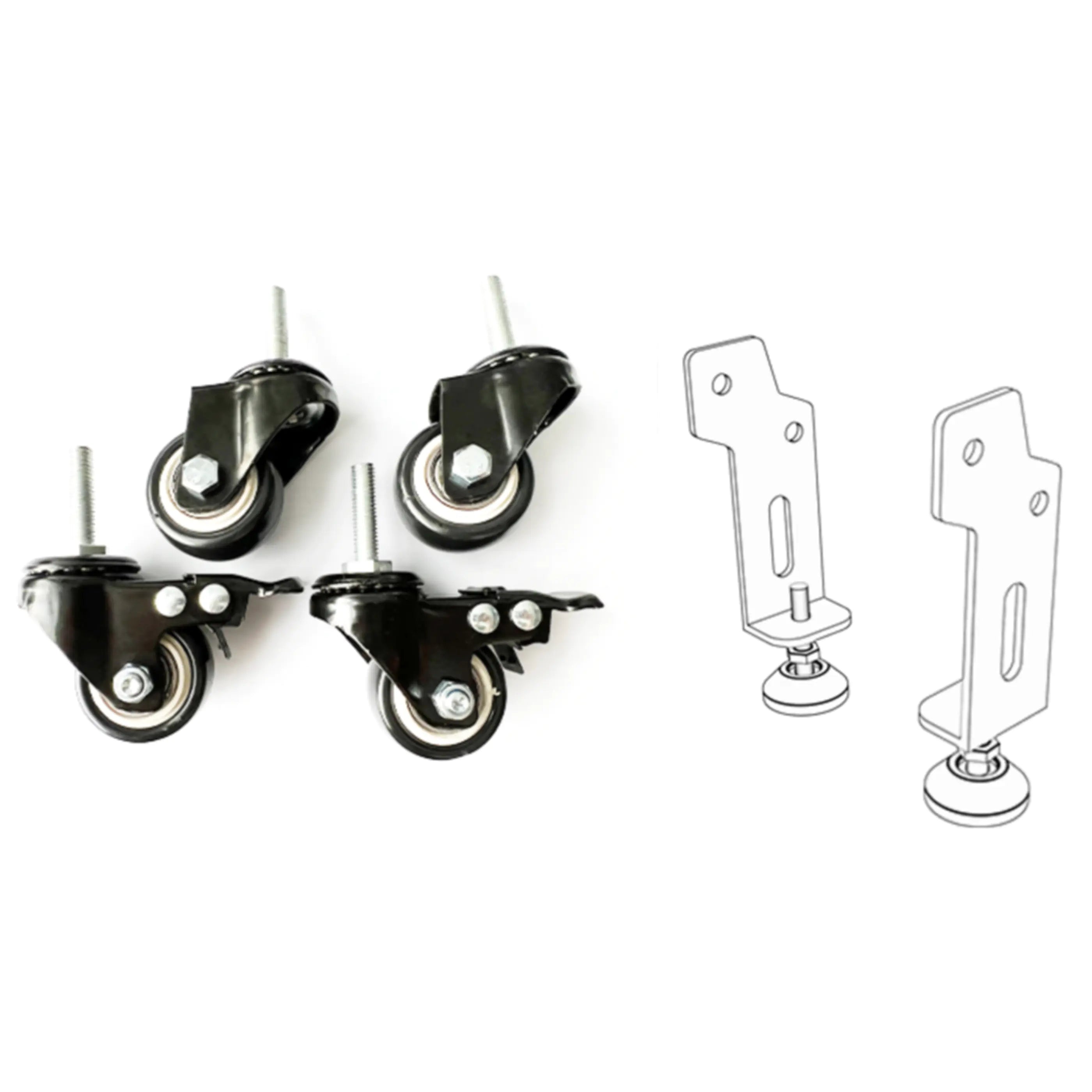 Conspit GT-Lite swivel silent casters and support legs for sim racing cockpit mobility