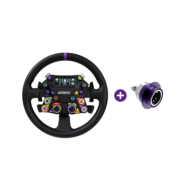 Conspit 310 APEX round sim racing steering wheel — 310mm suede grip premium build