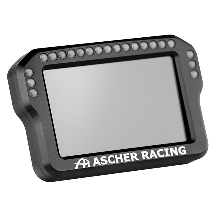 Ascher Racing 4 and 5 inch sim racing dashboards — compact telemetry display
