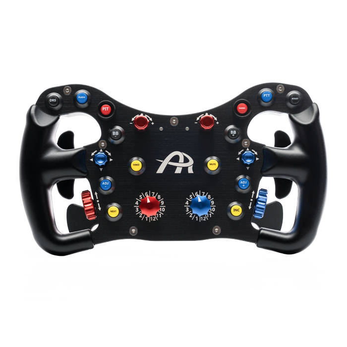 Ascher Racing F64-USB V3 sim racing steering wheel — USB-native 64-input formula wheel