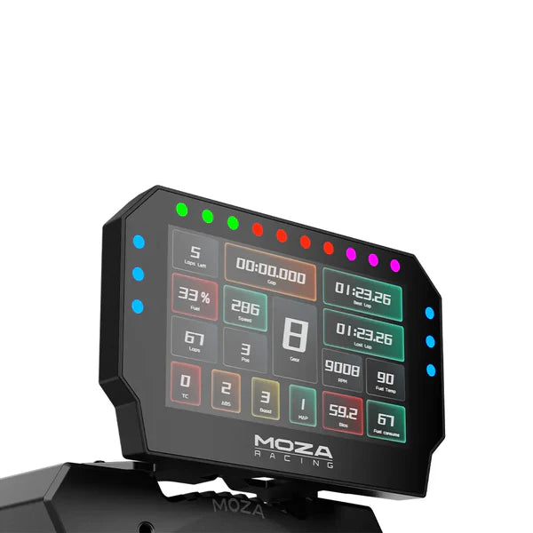 MOZA CM2 HD racing dashboard display for sim racing — high-resolution telemetry screen