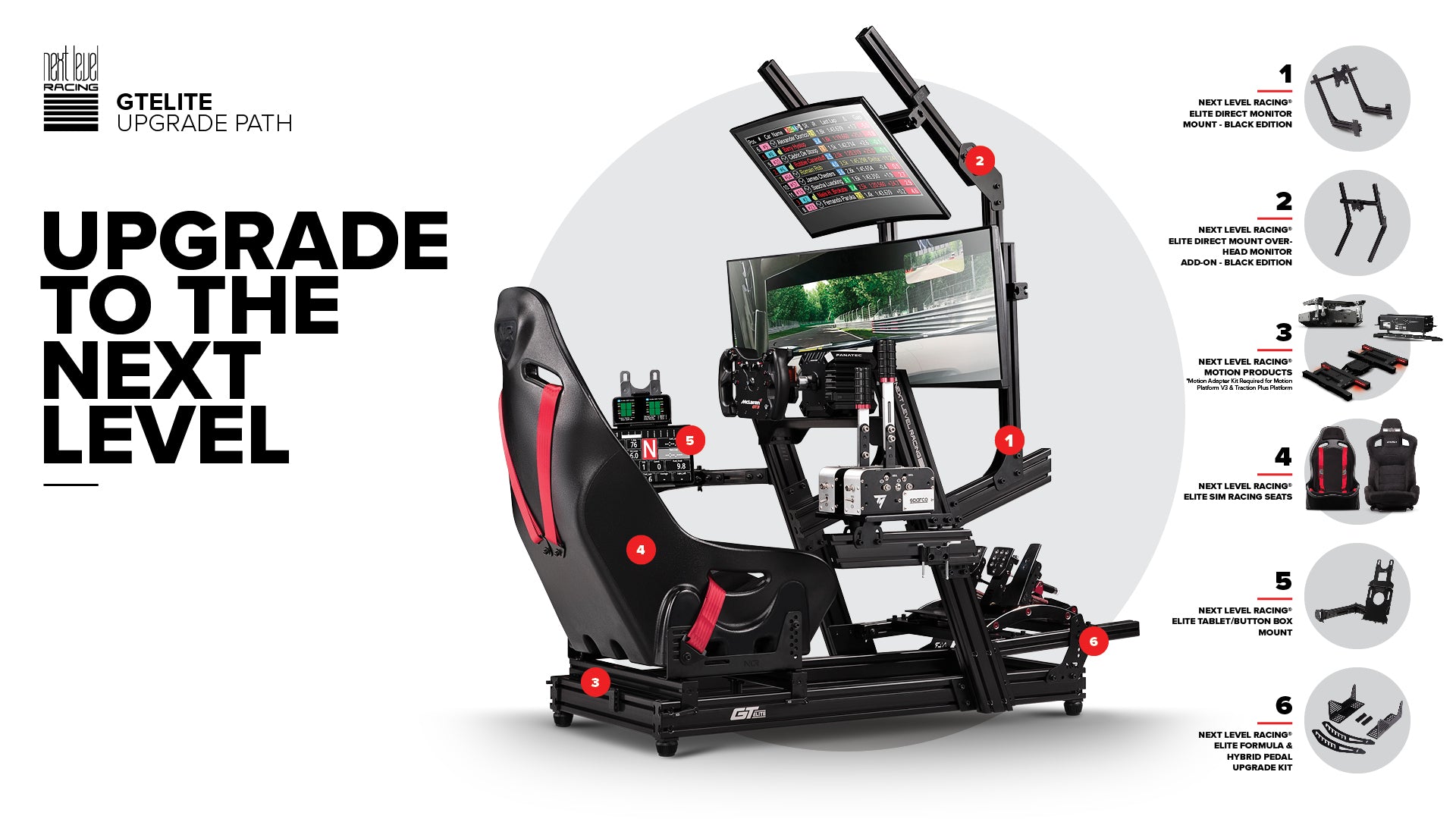Next Level Racing GT Elite sim racing cockpit — wheel plate edition
