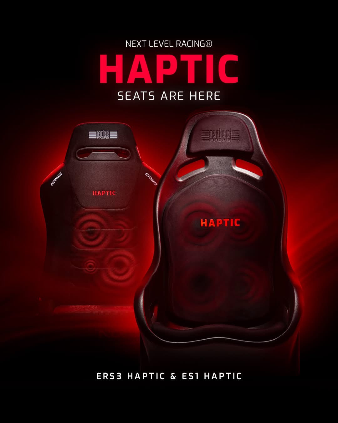 Next Level Racing ERS3 haptic feedback sim racing seat — immersive tactile simulation
