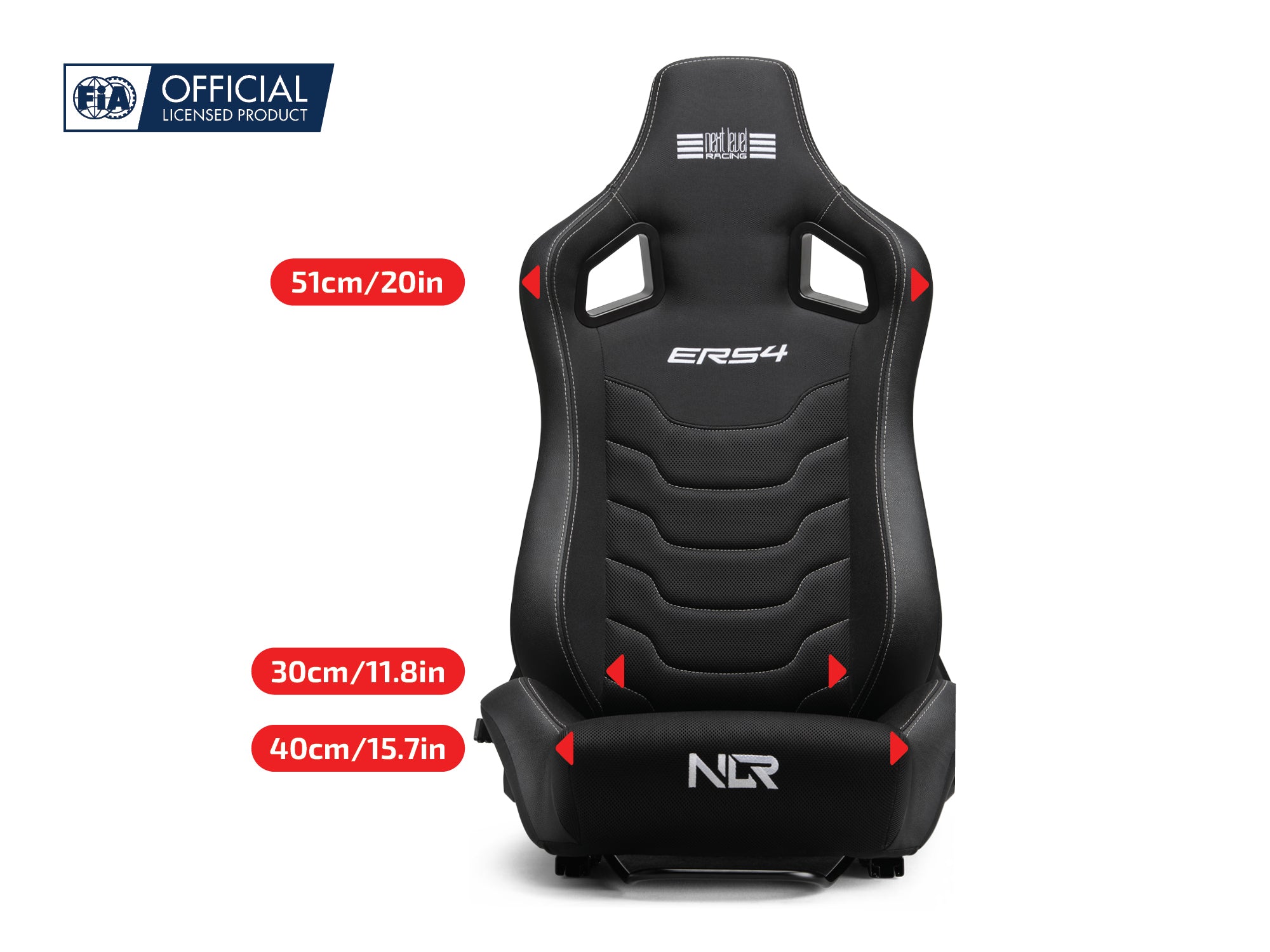Next Level Racing ERS4 Elite reclining sim racing seat — fabric and SimAero mesh edition