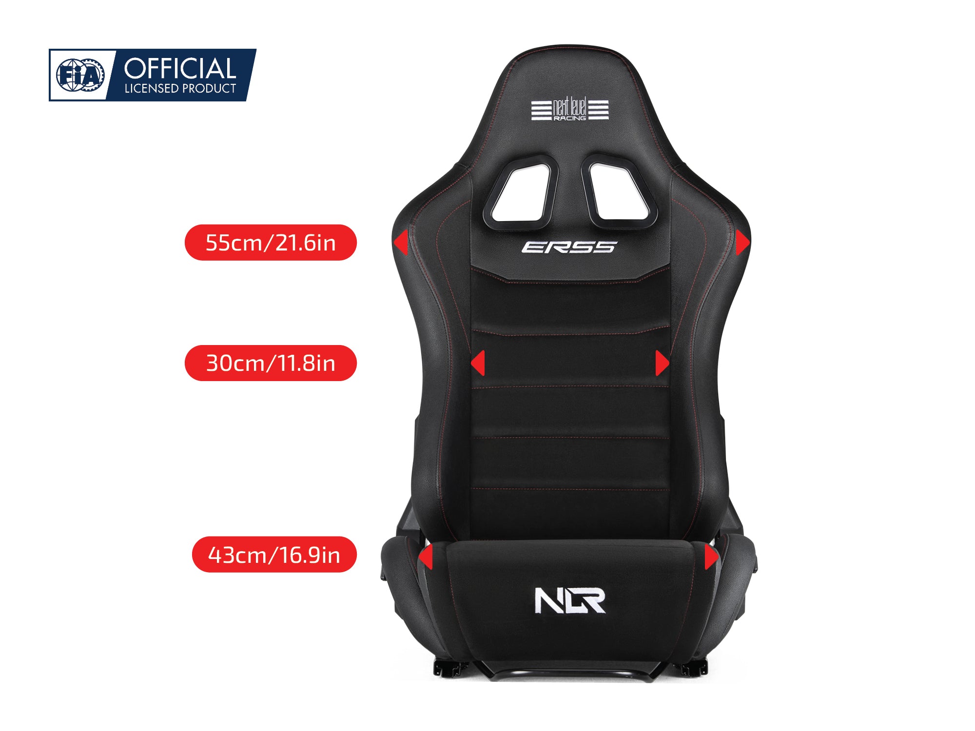 Next Level Racing ERS5 Elite reclining sim racing seat — PU leather and suede edition