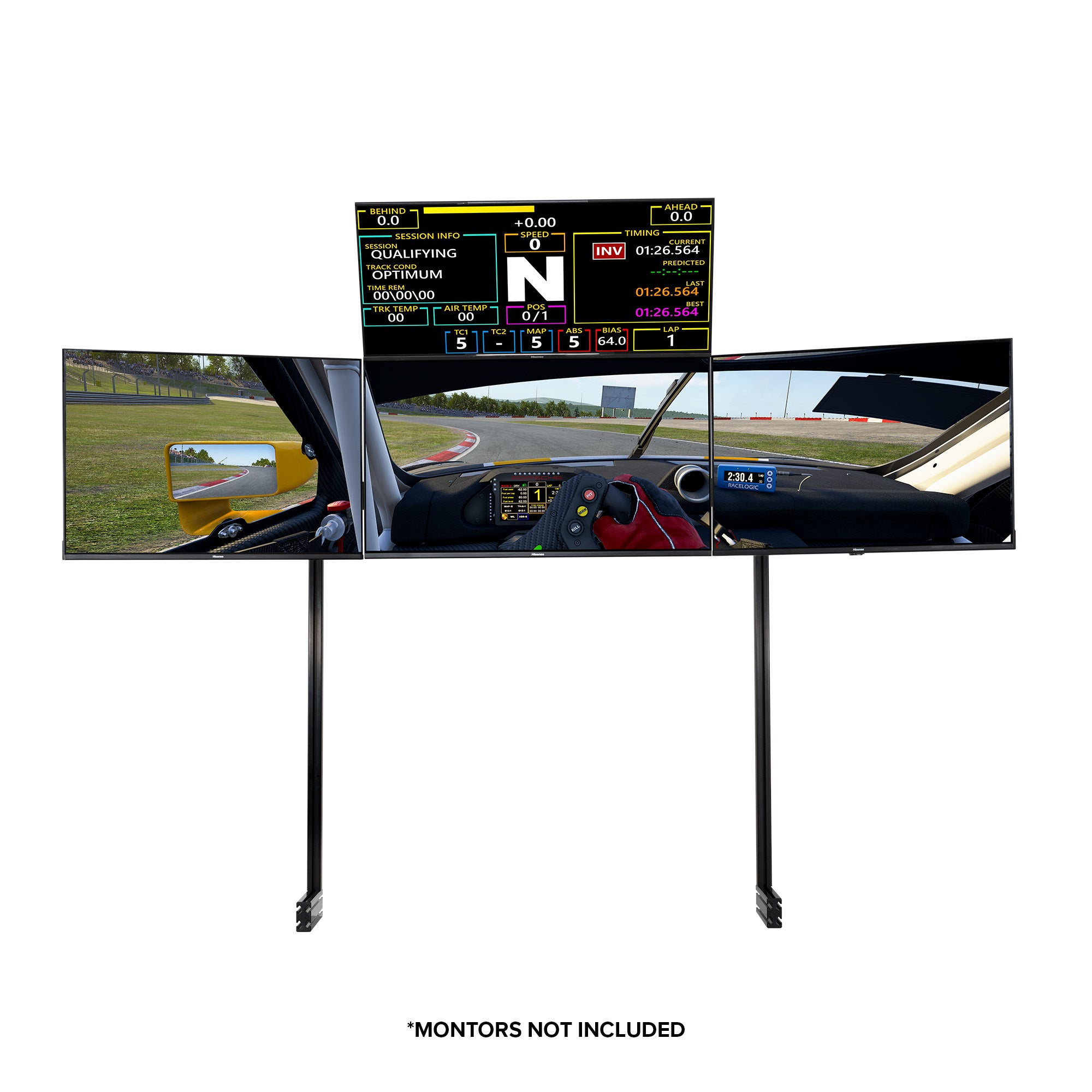 Next Level Racing Elite quad monitor stand — black edition for sim racing