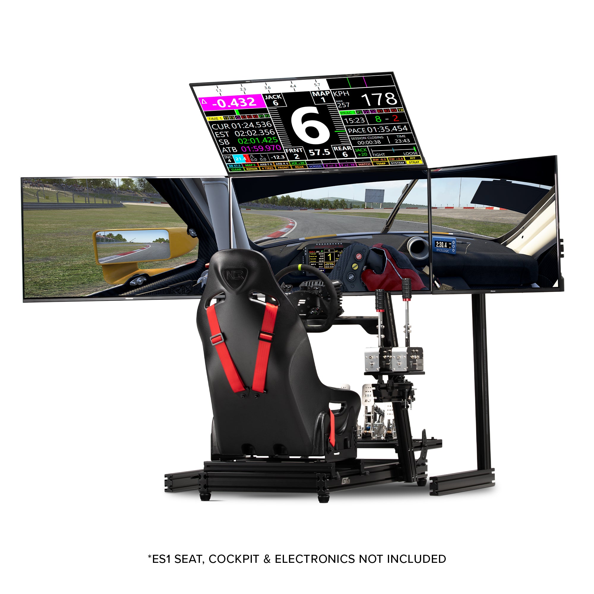 Next Level Racing Elite quad monitor stand — black edition for sim racing
