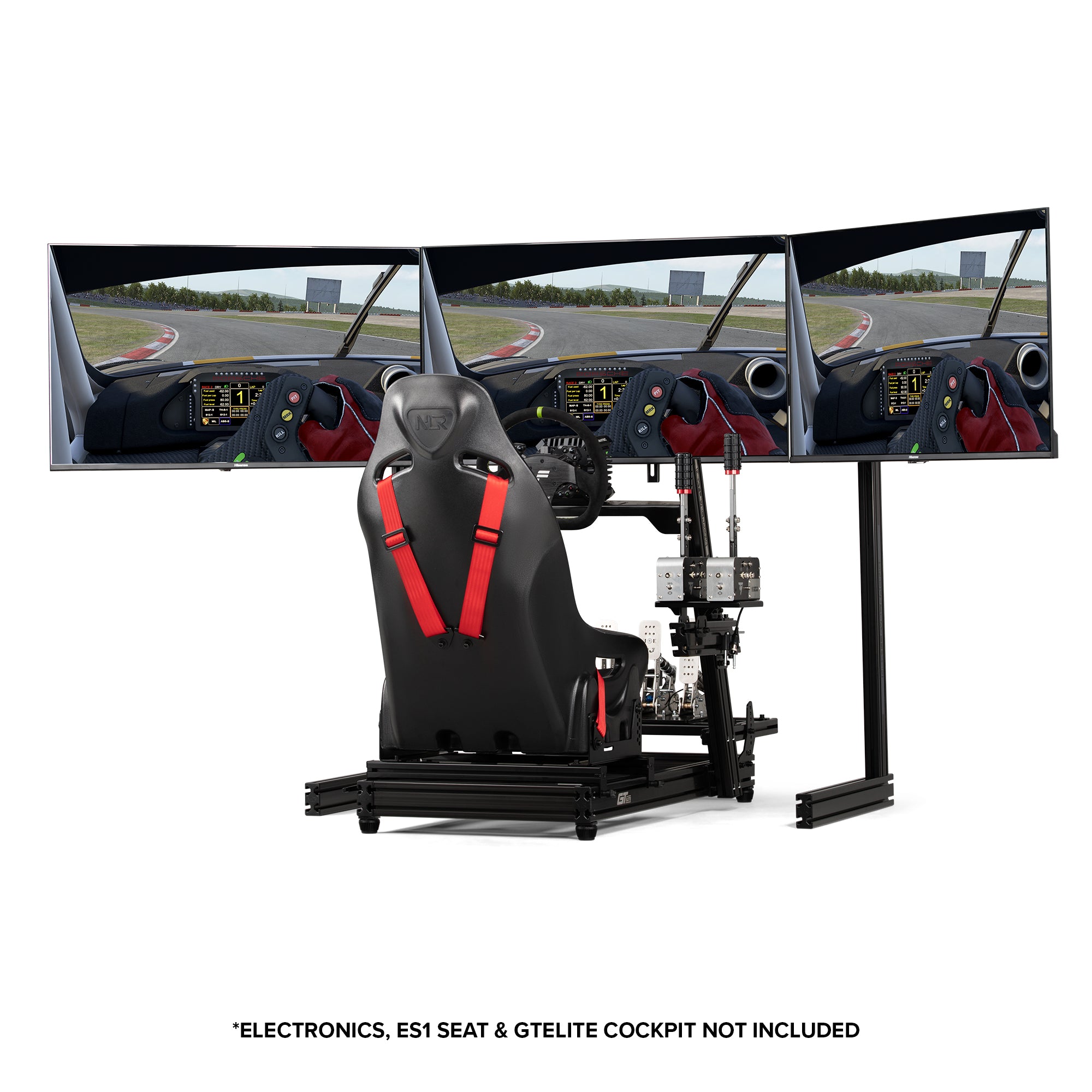 Next Level Racing Elite triple monitor stand — black edition for sim racing