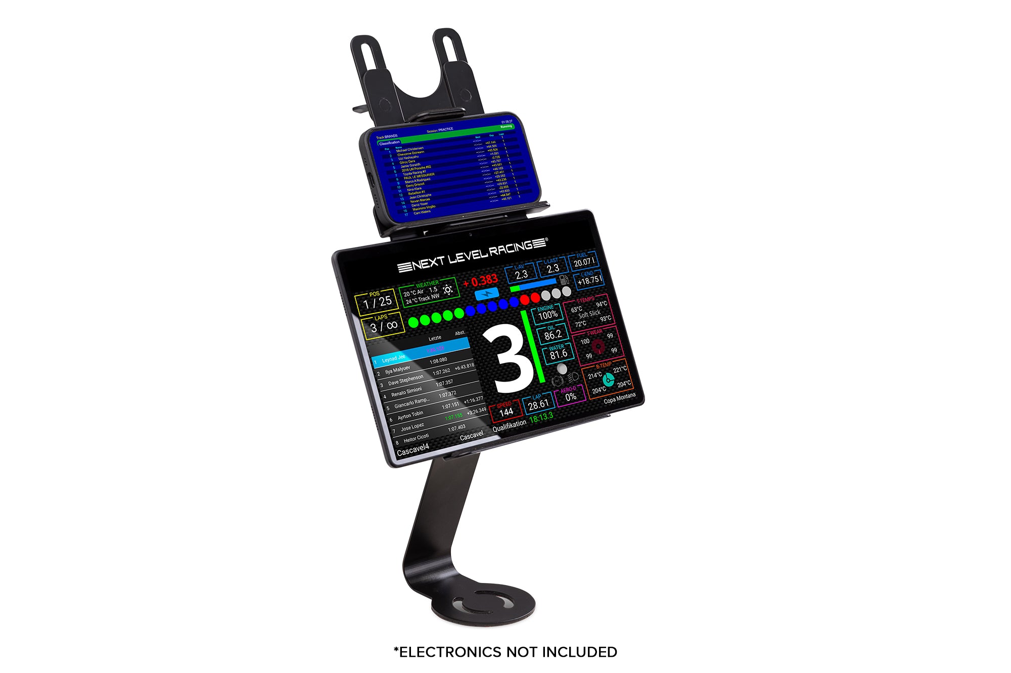 Next Level Racing Elite tablet and button box mount add-on for sim racing cockpit