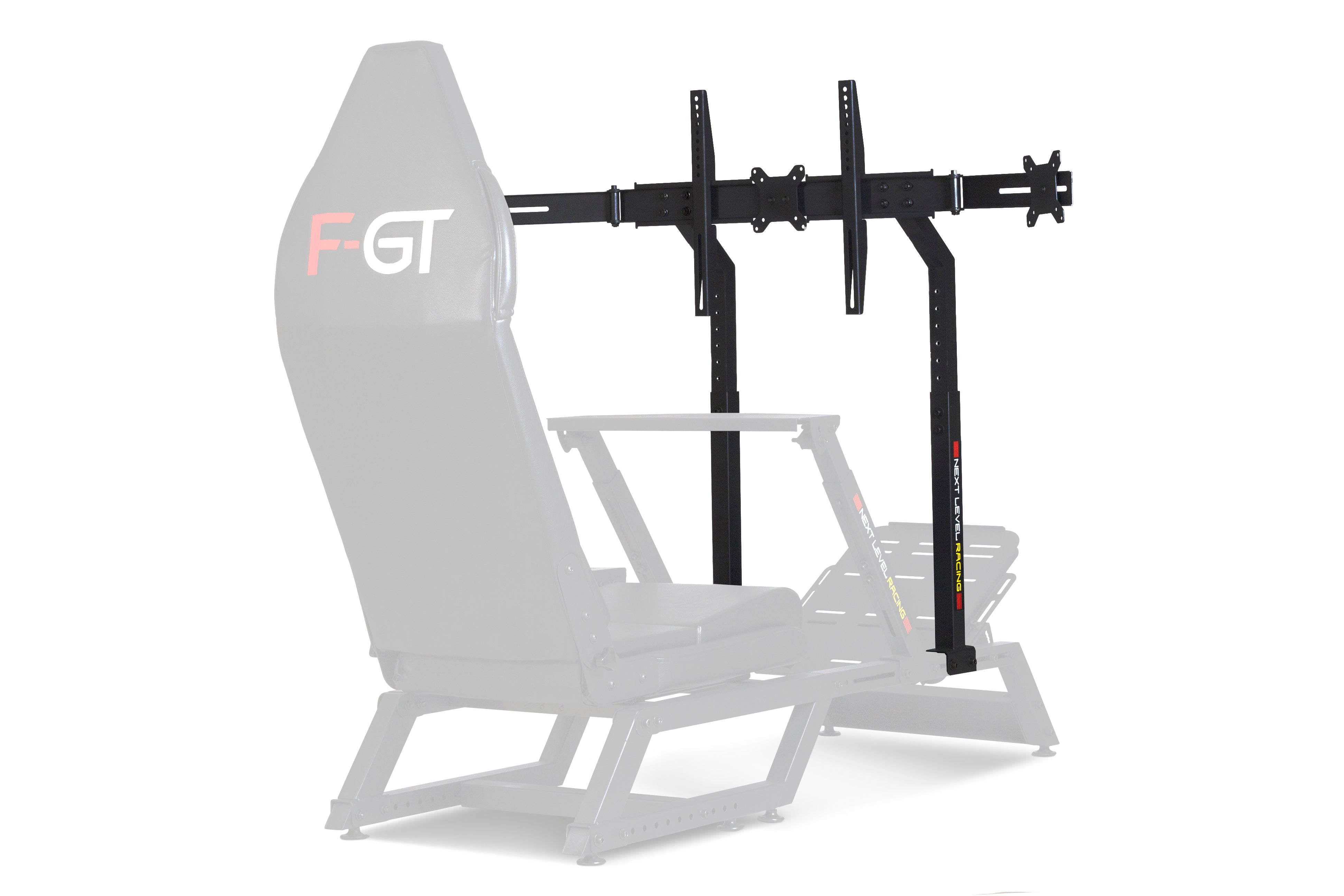 Next Level Racing F-GT monitor stand in matte black for sim racing cockpit