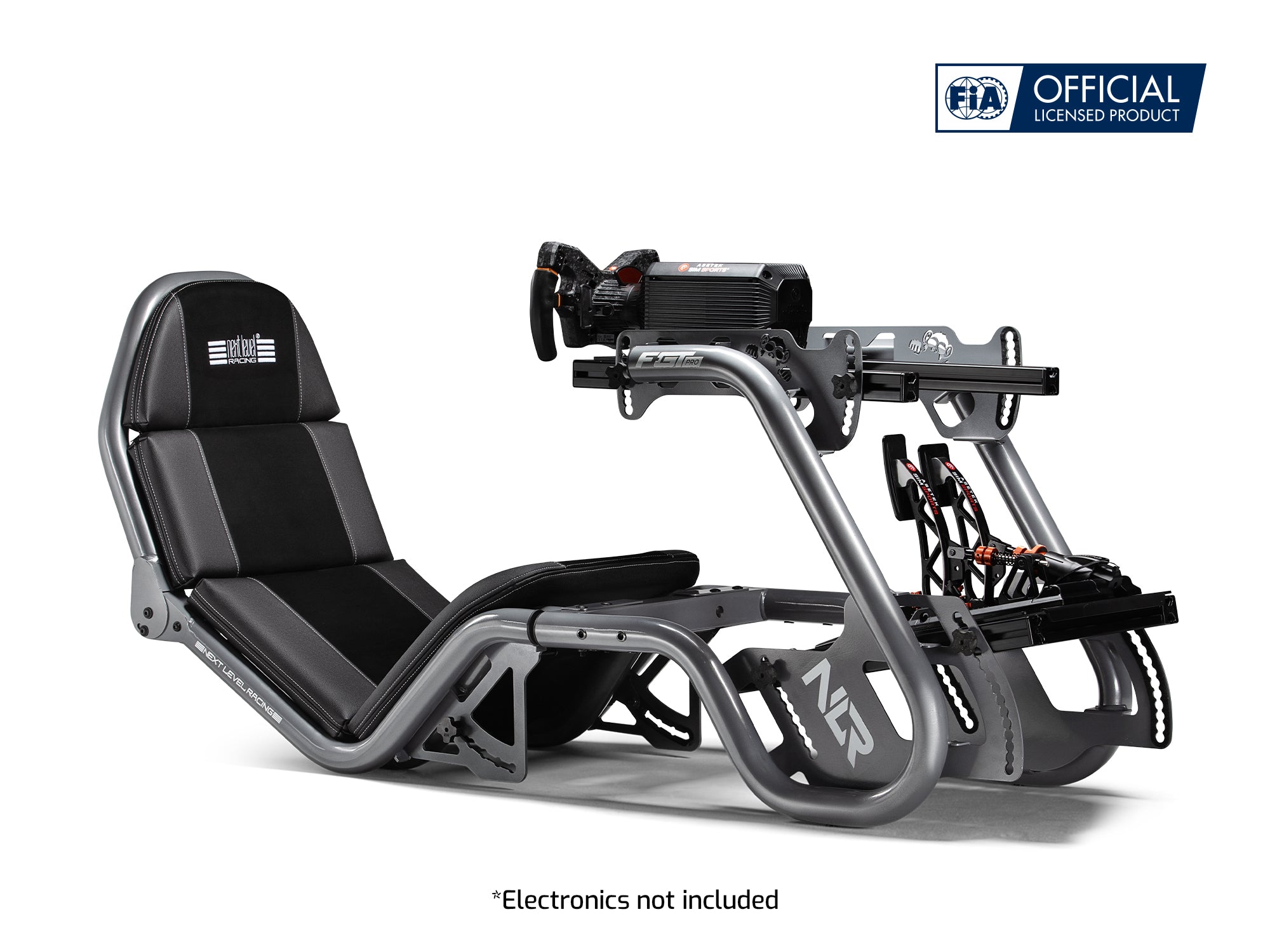 Next Level Racing F-GT Pro formula and GT sim racing cockpit — grey edition