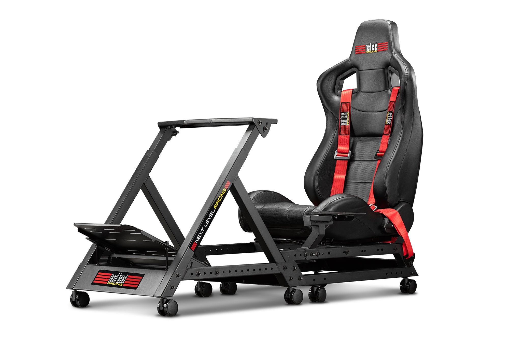 Next Level Racing GTtrack sim racing simulator cockpit — full-size aluminium profile rig