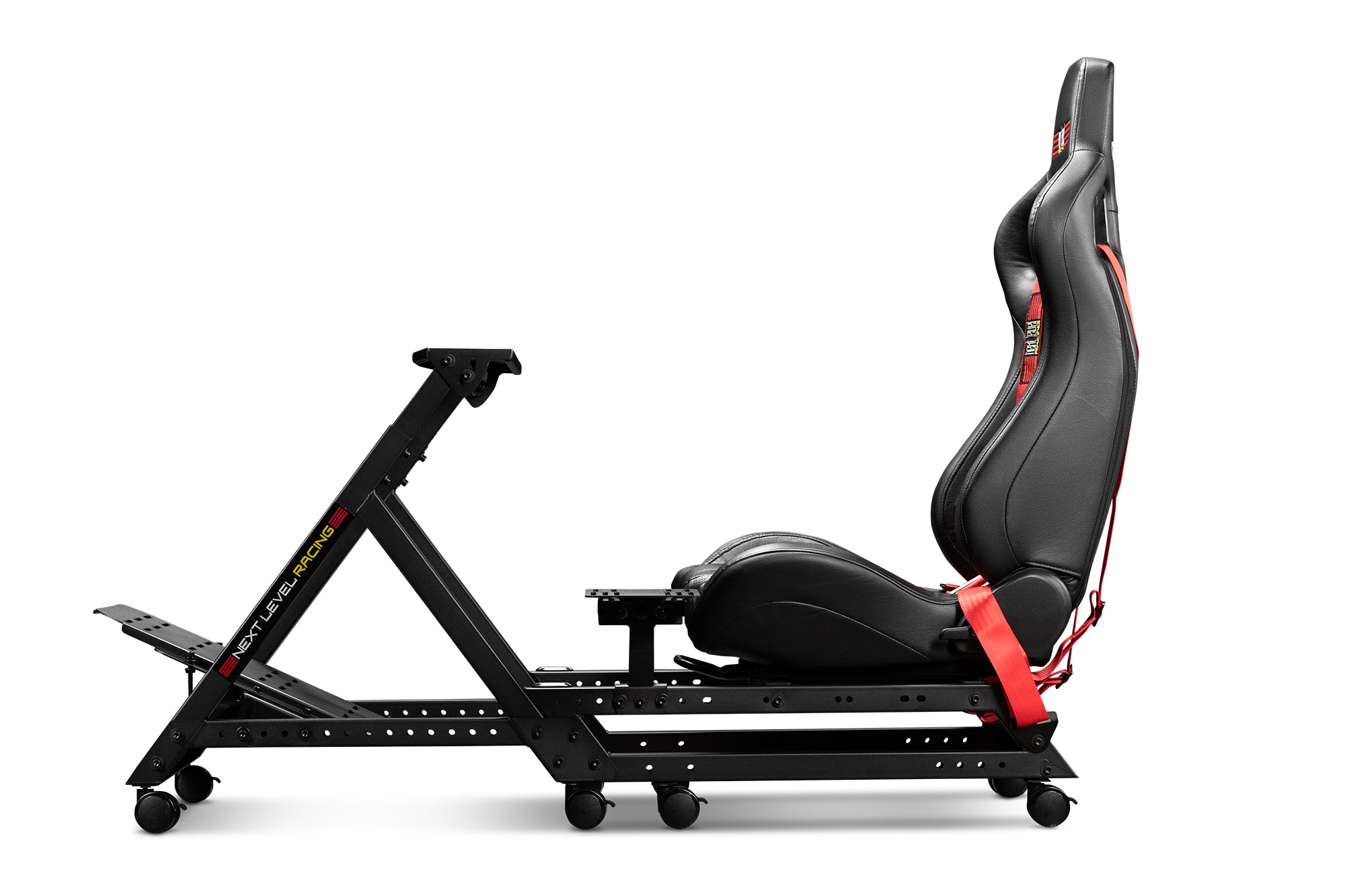 Next Level Racing GTtrack sim racing simulator cockpit — full-size aluminium profile rig