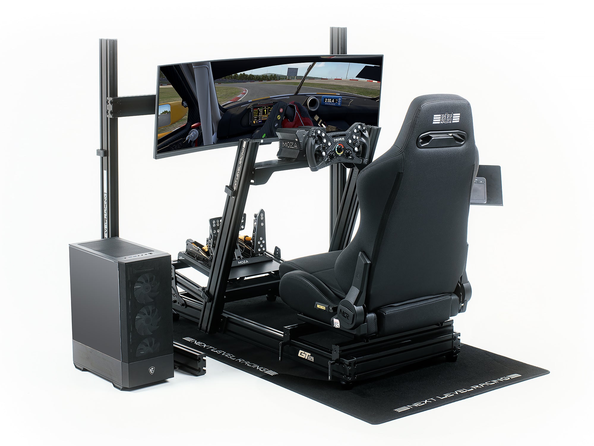 Next Level Racing Premium XL sim racing floor mat — protect floors and anchor your rig