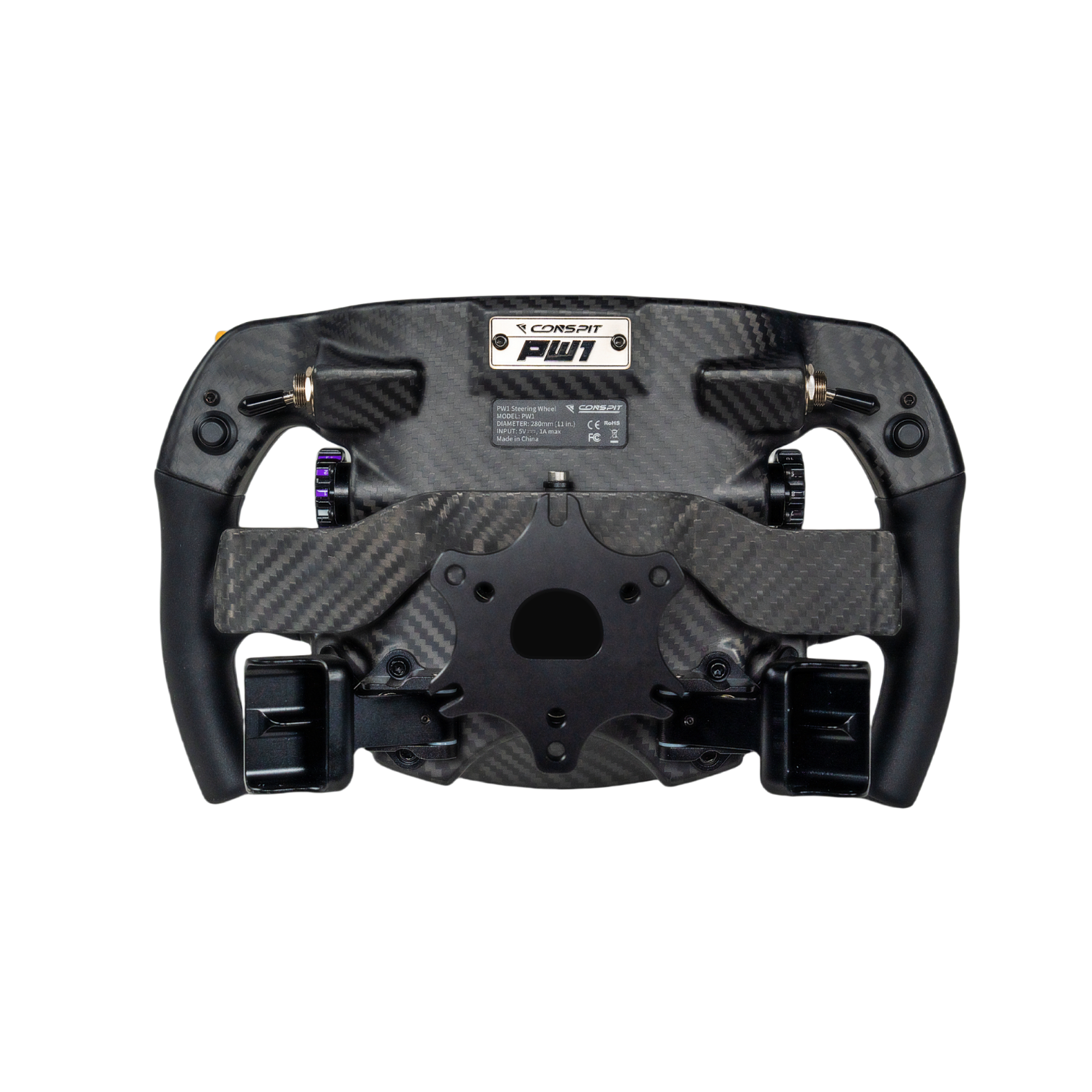 Conspit PW1 formula sim racing steering wheel — open-face F1-inspired design