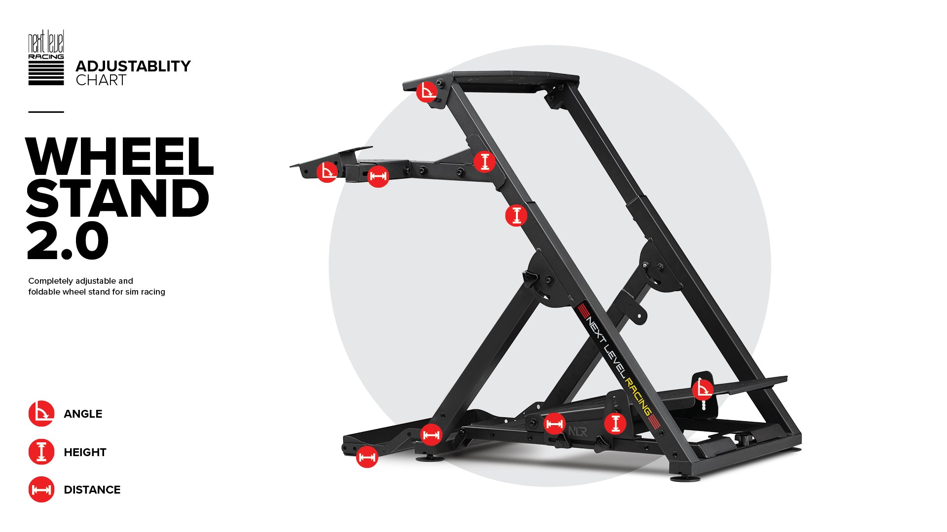 Next Level Racing Wheel Stand 2.0 — sturdy foldable sim racing wheel stand
