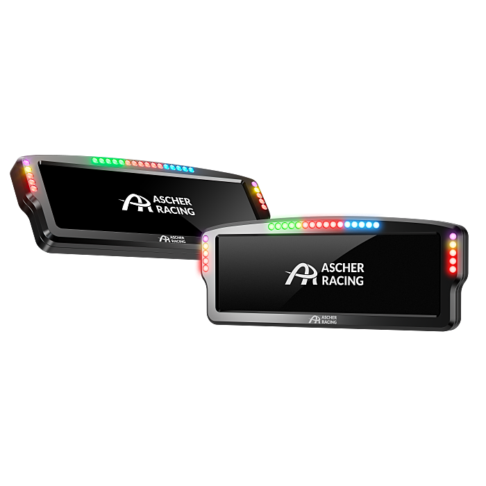 Ascher Racing 8 inch sim racing dashboard — large telemetry display for sim wheels