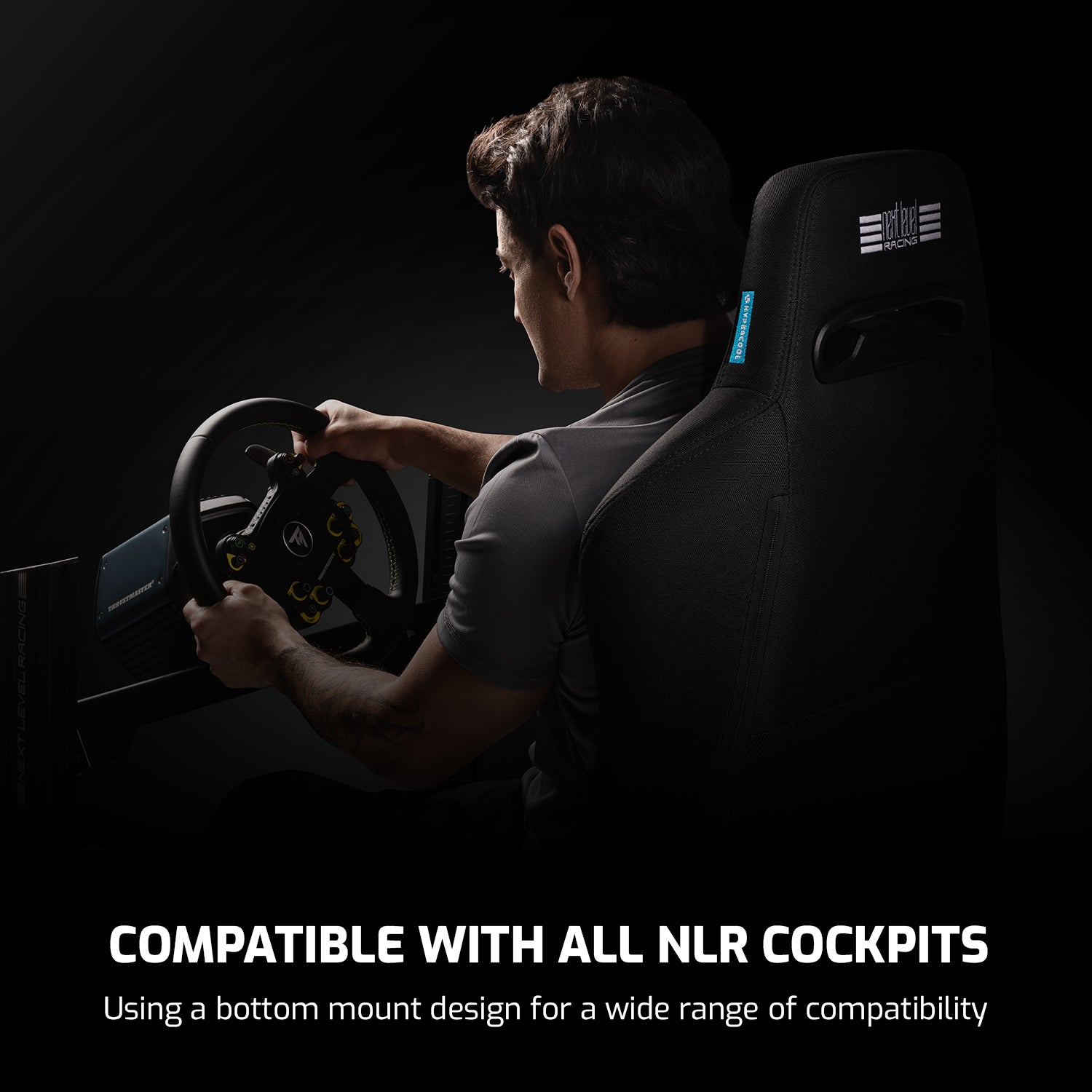 Next Level Racing ERS3 HyperCool ventilated sim racing seat — active cooling mesh design