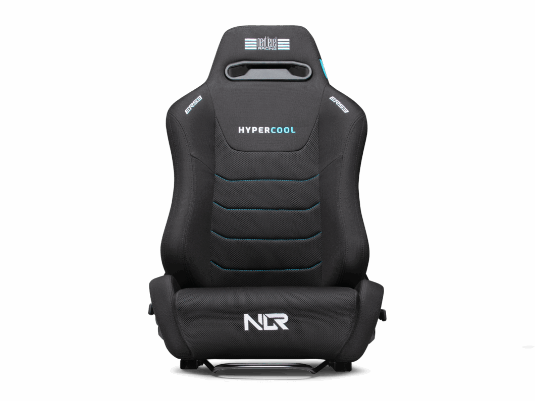 Next Level Racing ERS3 HyperCool ventilated sim racing seat — active cooling mesh design