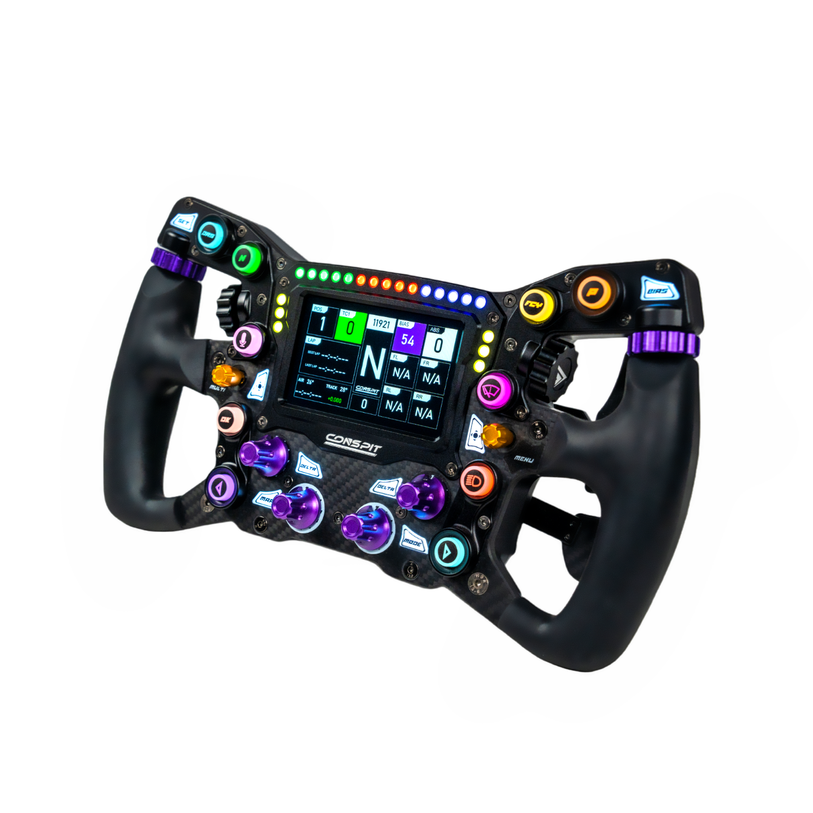 Conspit MAX 01 sim racing steering wheel — multifunction suede grip steering wheel