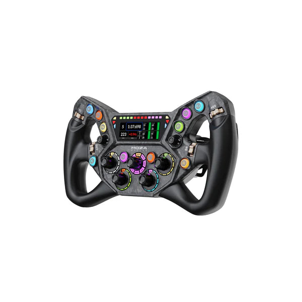 MOZA KS Pro sim racing steering wheel — premium GT design with aluminum spokes
