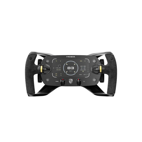 MOZA Porsche Mission R officially licensed sim racing steering wheel with OLED display
