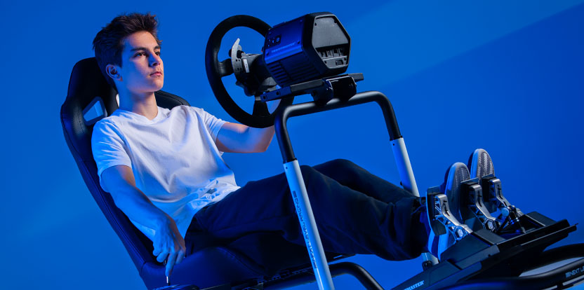 Next Level Racing Victory simulator cockpit — entry-level aluminium sim racing rig