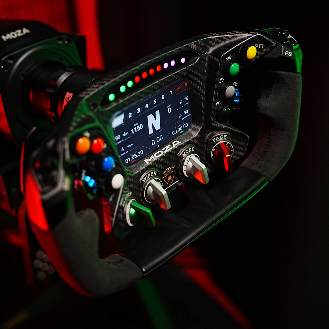 MOZA Racing Essenza SCV1 with Carbon Fiber finish and paddle shifters