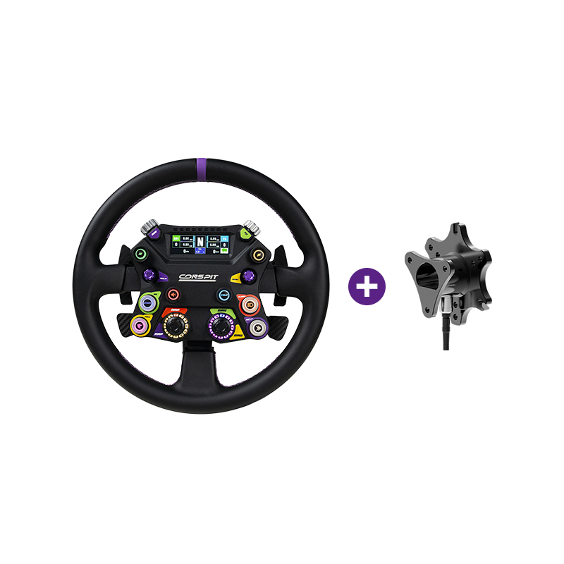 Conspit 310 APEX round sim racing steering wheel — 310mm suede grip premium build