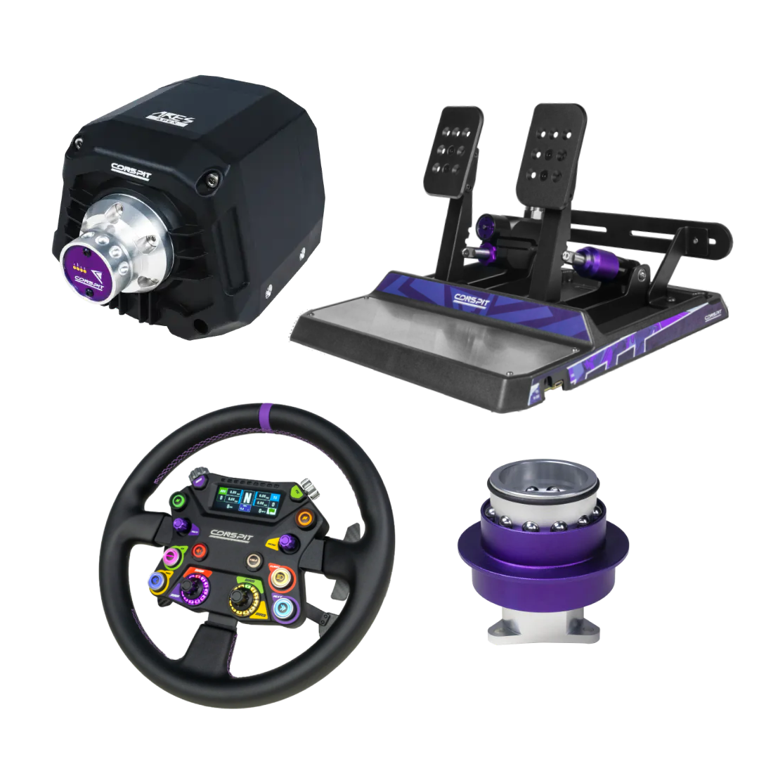 Conspit APEX direct-drive sim racing starter bundle — wheelbase, wheel and accessories