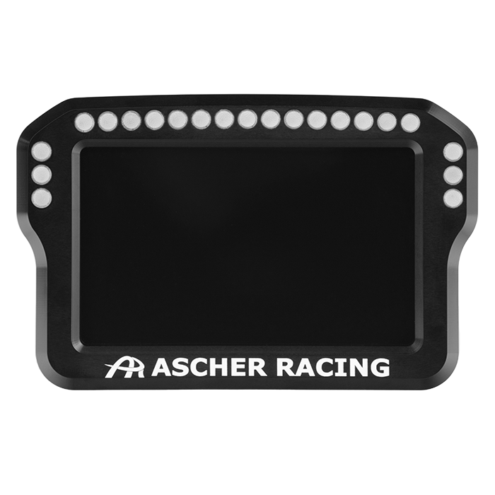Ascher Racing 4 and 5 inch sim racing dashboards — compact telemetry display