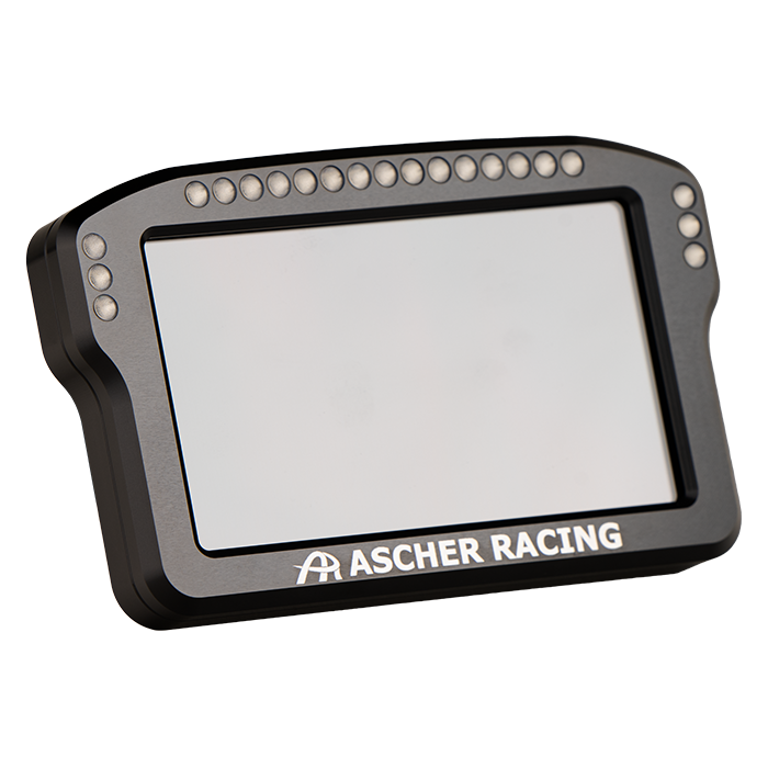 Ascher Racing 4 and 5 inch sim racing dashboards — compact telemetry display