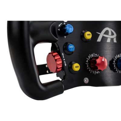 Ascher Racing F64-USB V3 sim racing steering wheel — USB-native 64-input formula wheel