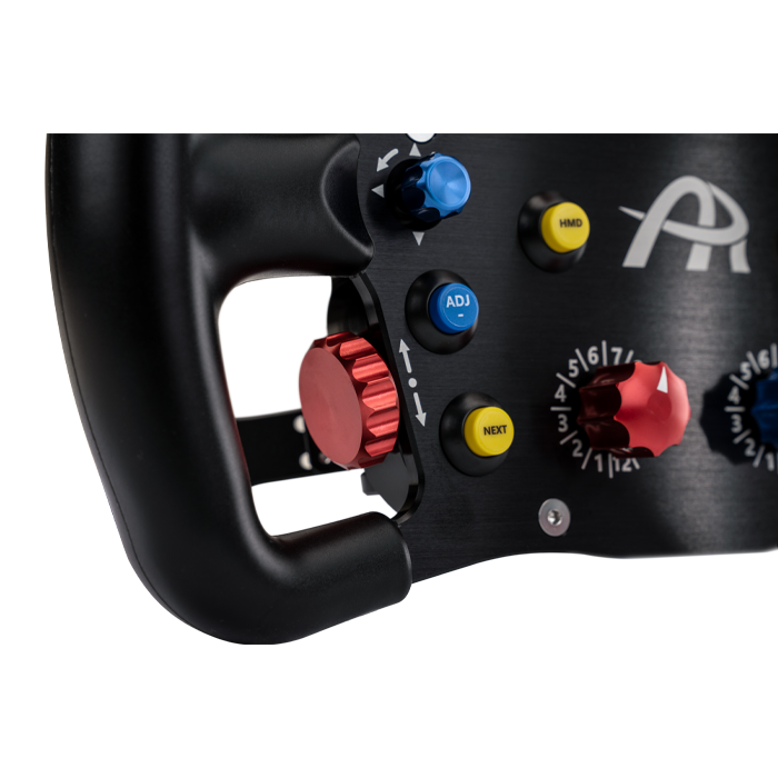 Ascher Racing F64-USB V3 sim racing steering wheel — USB-native 64-input formula wheel
