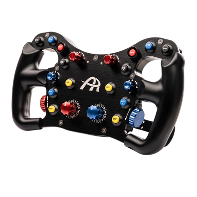 Ascher Racing F64-USB V3 sim racing steering wheel — USB-native 64-input formula wheel