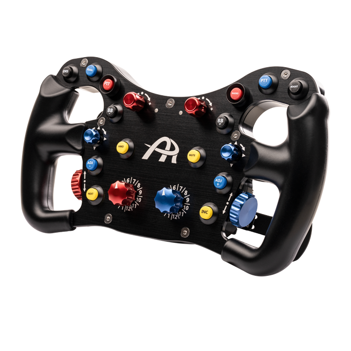 Ascher Racing F64-USB V3 sim racing steering wheel — USB-native 64-input formula wheel