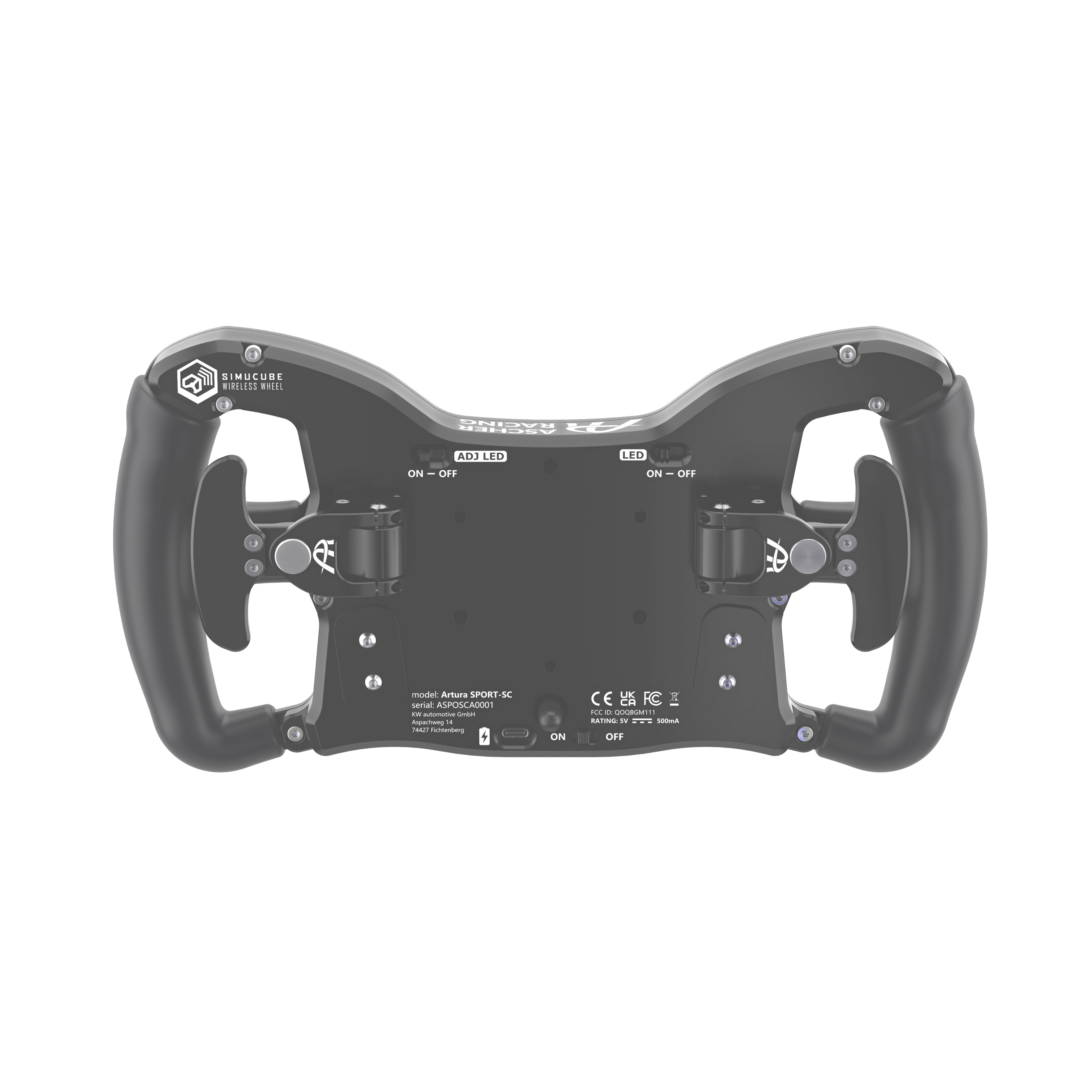 Ascher Racing McLaren Artura Sport sim racing steering wheel — McLaren licensed sport model