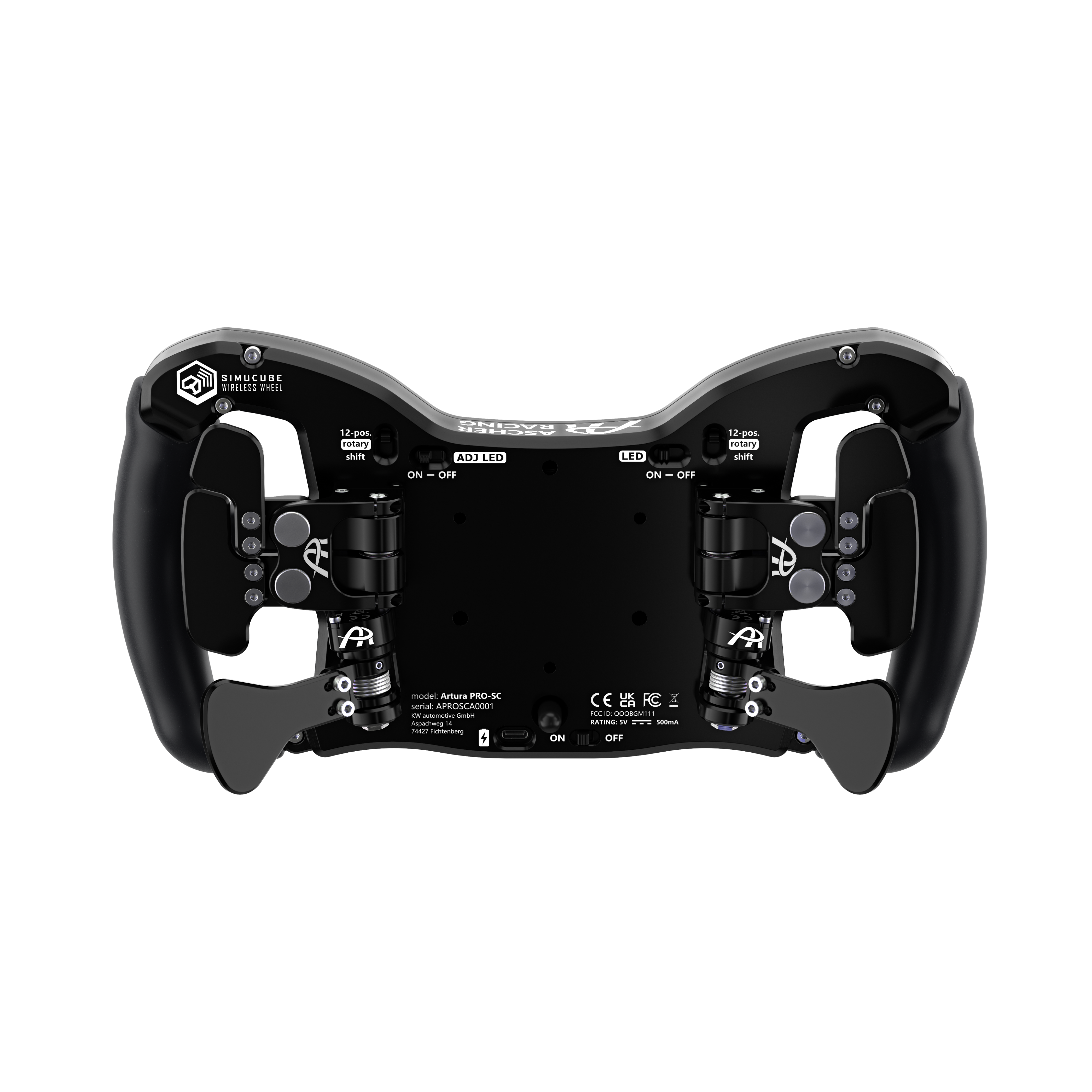 Ascher Racing McLaren Artura Pro sim racing steering wheel — licensed McLaren GT design