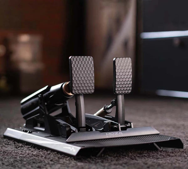 MOZA mBooster active pedal set for sim racing — complete active brake pedal system