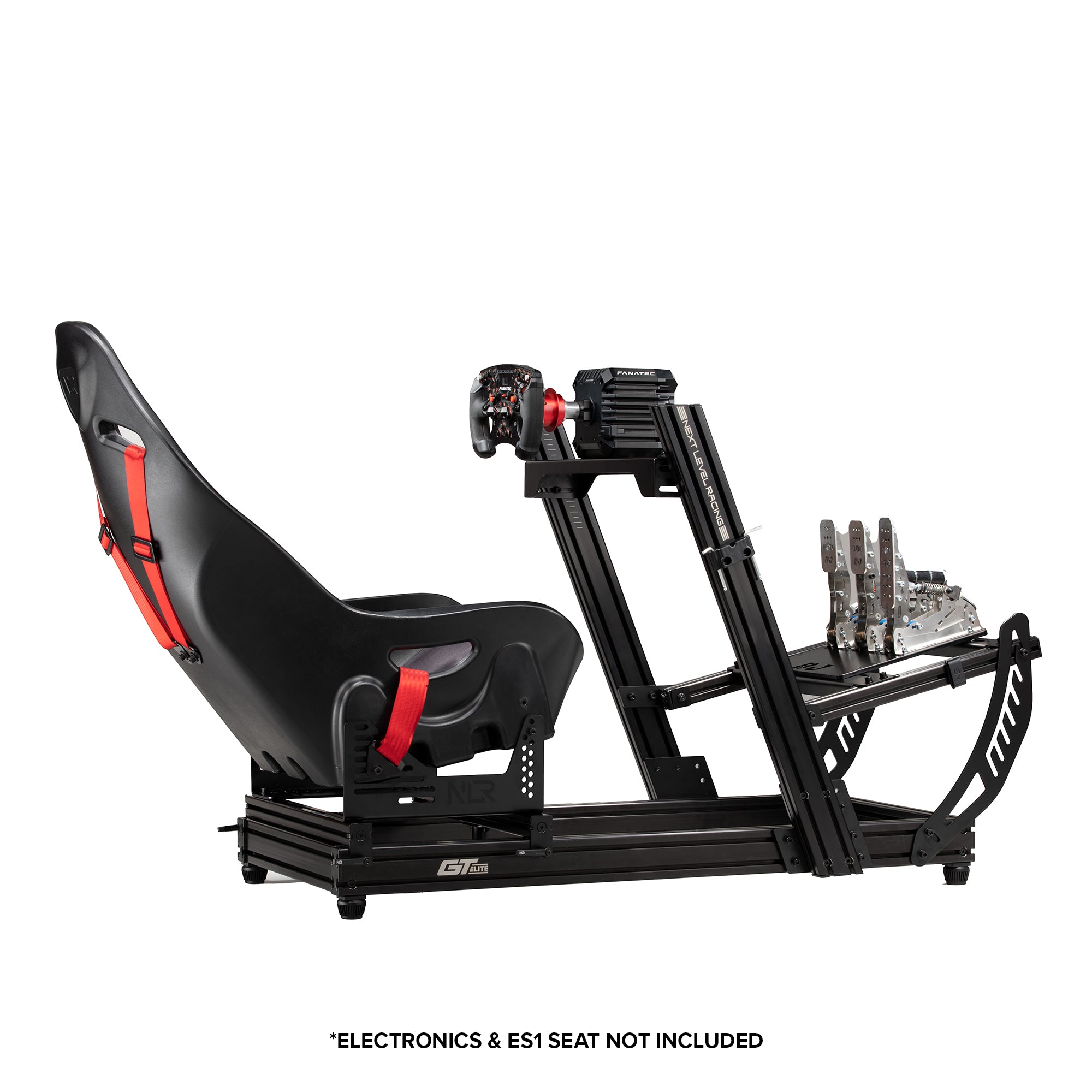 Next Level Racing F-GT Elite Lite wheel plate edition sim racing cockpit in black