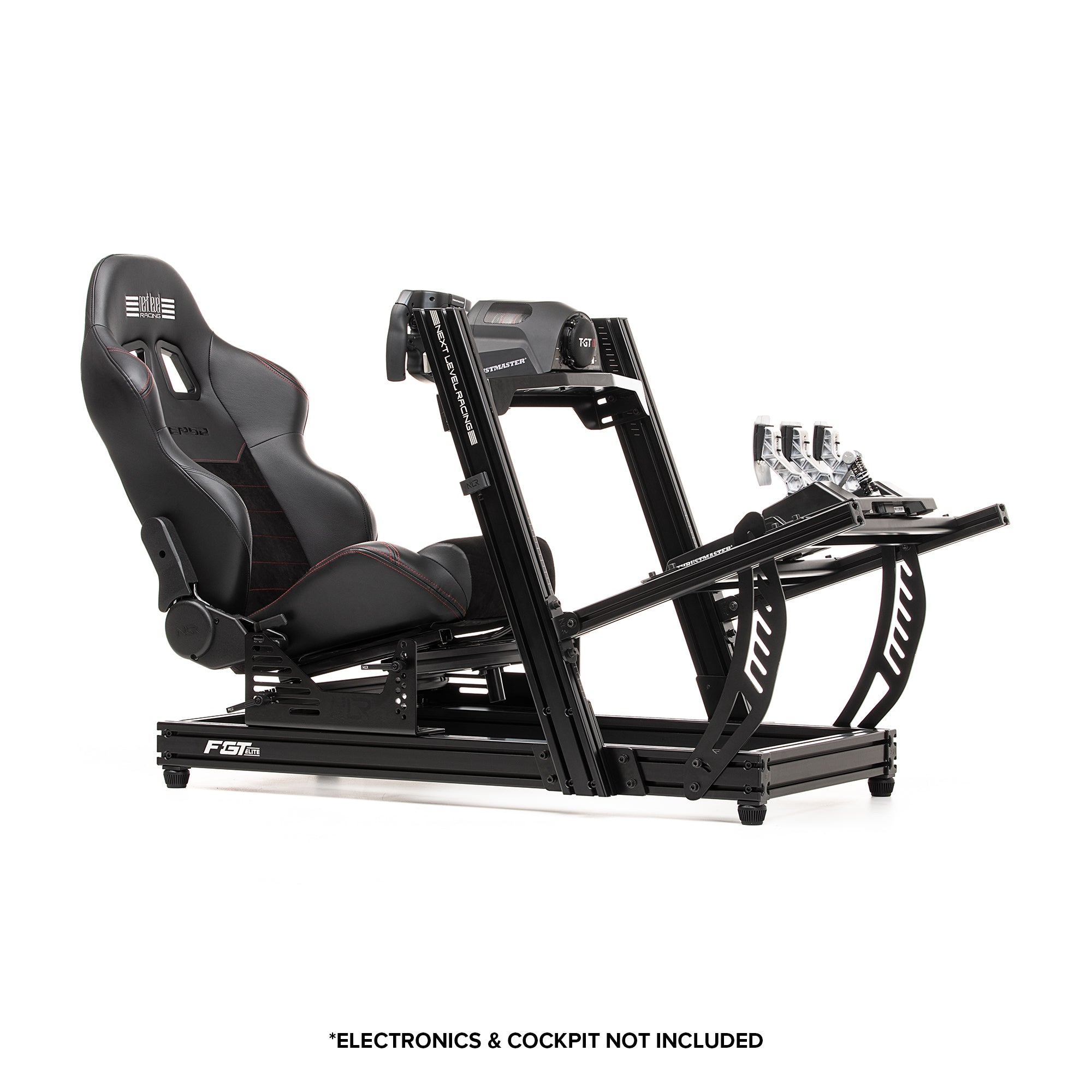 Next Level Racing F-GT Elite Lite wheel plate edition sim racing cockpit in black