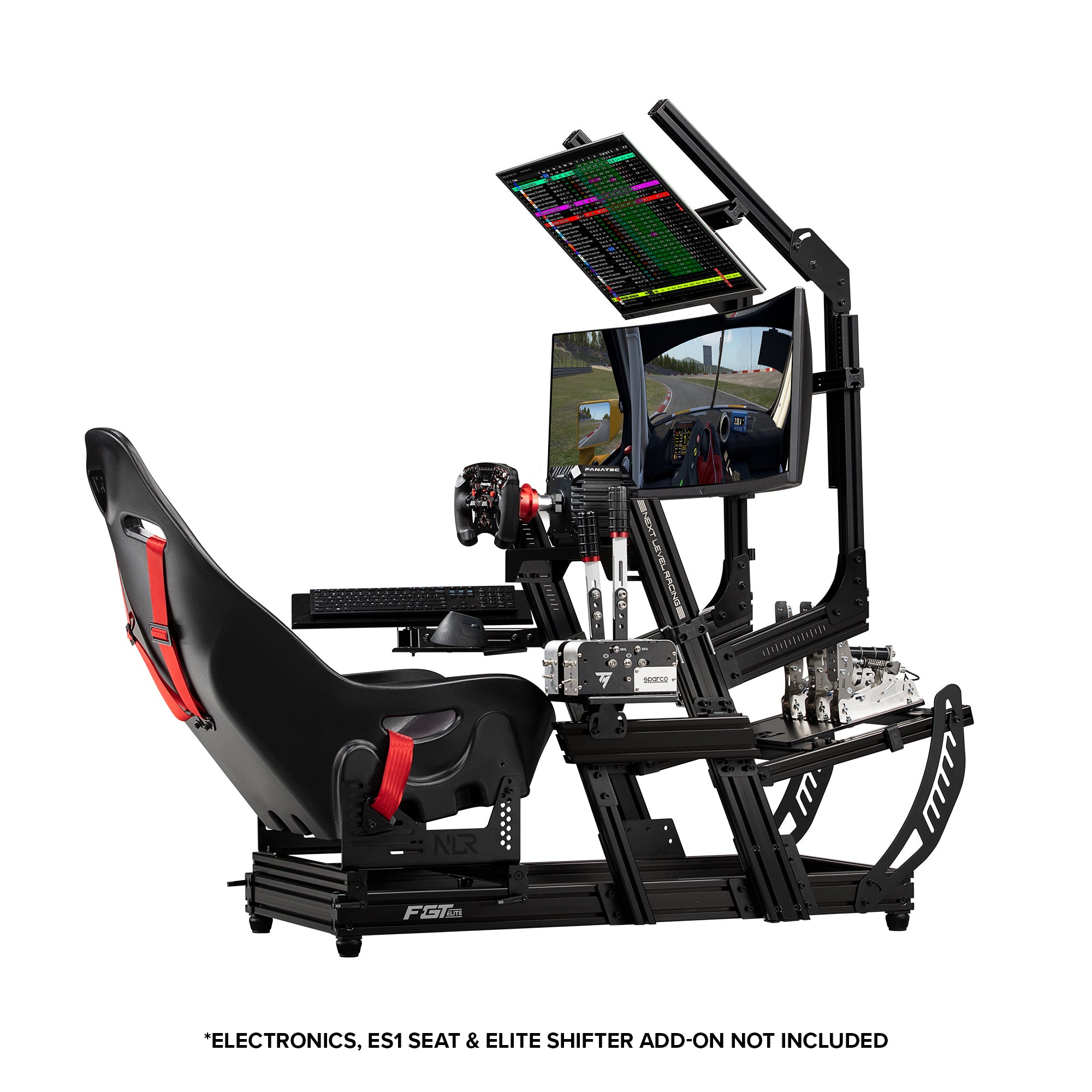 Next Level Racing F-GT Elite Lite wheel plate edition sim racing cockpit in black