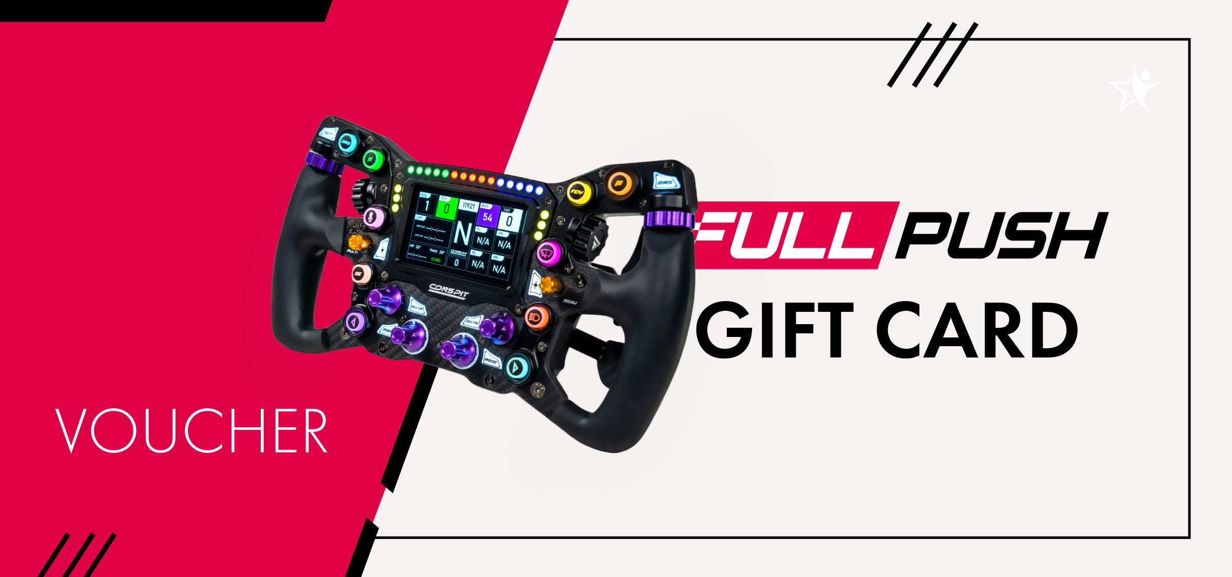 Full Push sim racing gift card — digital voucher for Canada's sim racing store