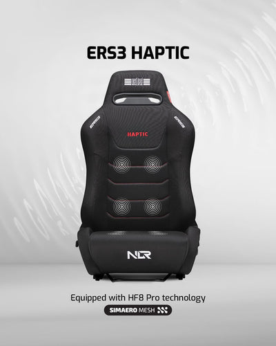 Next Level Racing ERS3 haptic feedback sim racing seat — immersive tactile simulation