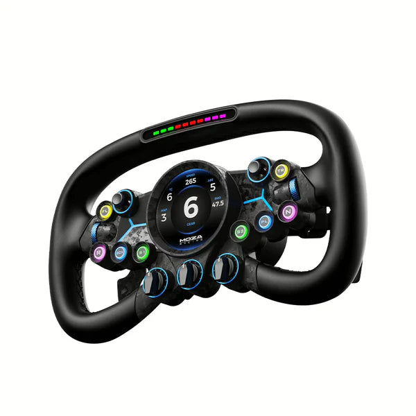 MOZA Vision GS sim racing steering wheel with integrated dashboard display