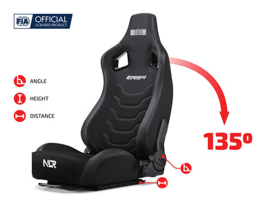 Next Level Racing ERS4 Elite reclining sim racing seat — fabric and SimAero mesh edition