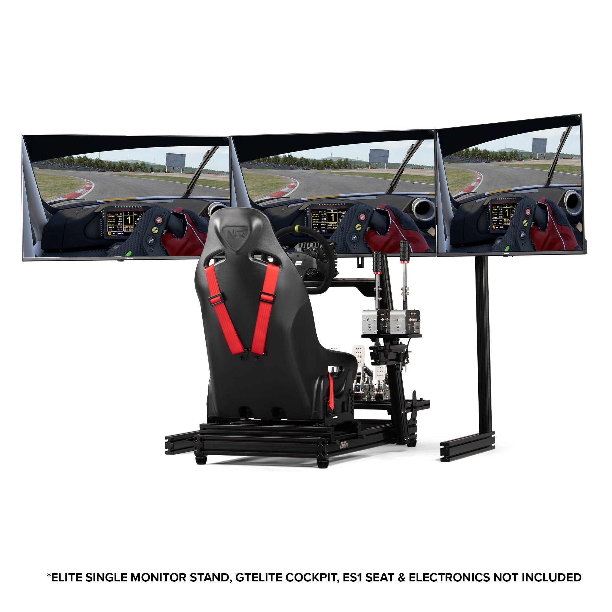 Next Level Racing Elite freestanding triple monitor stand add-on — black edition