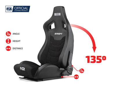 Next Level Racing ERS4 Elite reclining sim racing seat — PU leather and suede edition