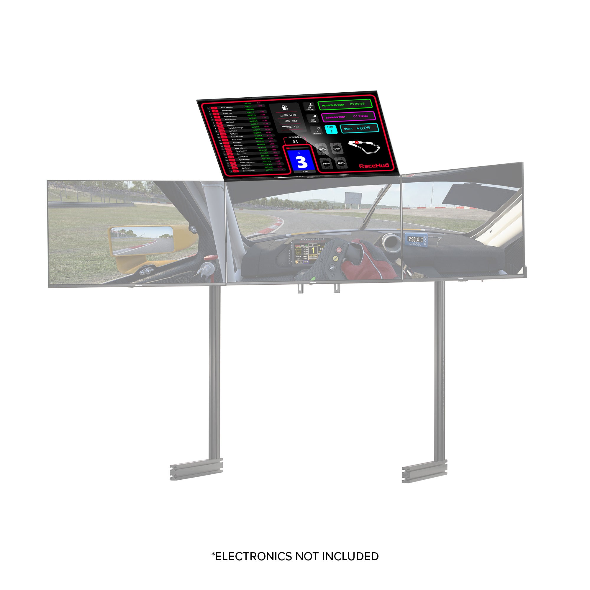 Next Level Racing Elite freestanding overhead quad monitor stand add-on — black edition